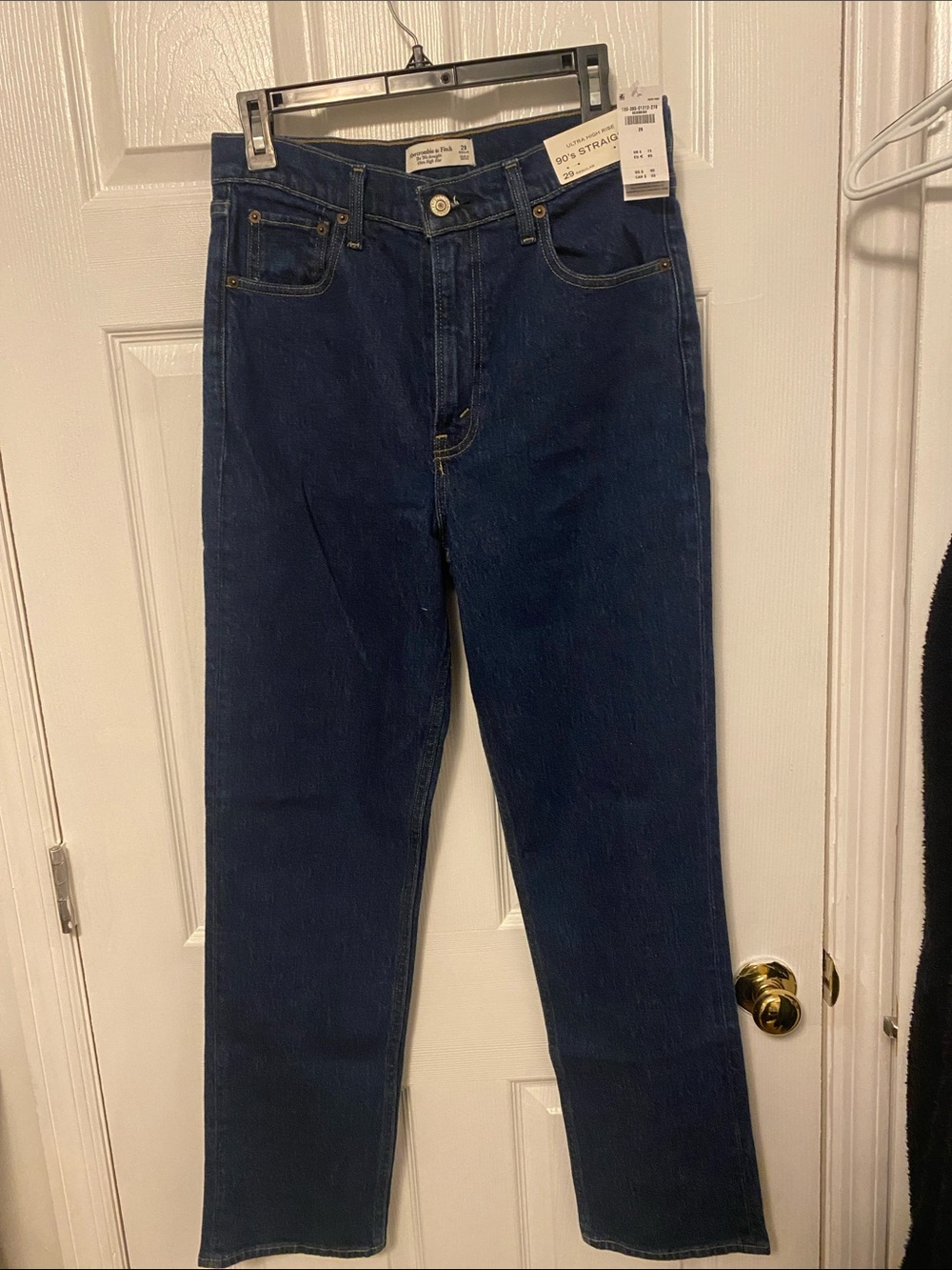 Abercrombie & Fitch High-Rise Straight Dark Blue Women's Jeans